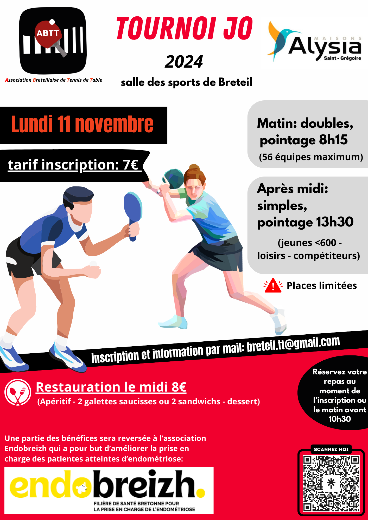 Match De Tennis De Table Affiche